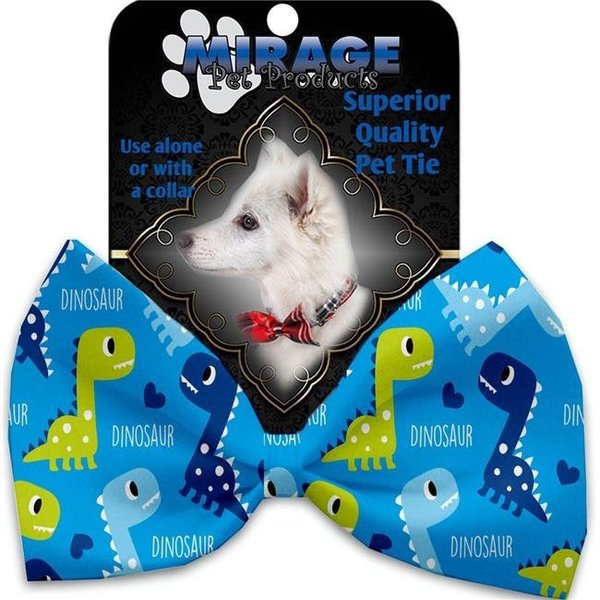 Mirage Pet Mirage Pet 1235-VBT Blue Dinosaurs Pet Bow Tie Collar Accessory with Cloth Hook & Eye 1235-VBT